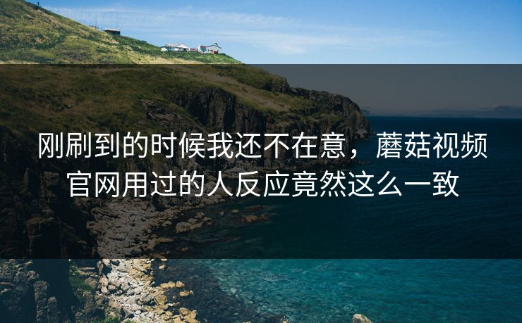 刚刷到的时候我还不在意，蘑菇视频官网用过的人反应竟然这么一致